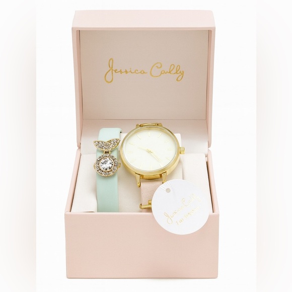 Jessica Carlyle NEW Watch Set With Interchangeable Bands and Sliding Charms - Picture 1 of 3